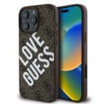 Guess PU Leather 4G Big Love Logo MagSafe Brown Kryt iPhone 16 Pro