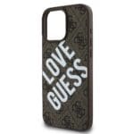 Guess PU Leather 4G Big Love Logo MagSafe Brown Kryt iPhone 16 Pro