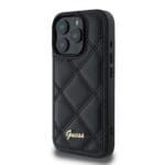 Guess PU Leather Quilted Black Kryt iPhone 16 Pro