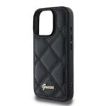 Guess PU Leather Quilted Black Kryt iPhone 16 Pro