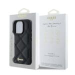 Guess PU Leather Quilted Black Kryt iPhone 16 Pro