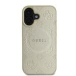 Guess Saffiano Peony Stamp MagSafe Gold Kryt iPhone 16