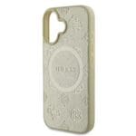 Guess Saffiano Peony Stamp MagSafe Gold Kryt iPhone 16