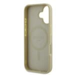 Guess Saffiano Peony Stamp MagSafe Gold Kryt iPhone 16