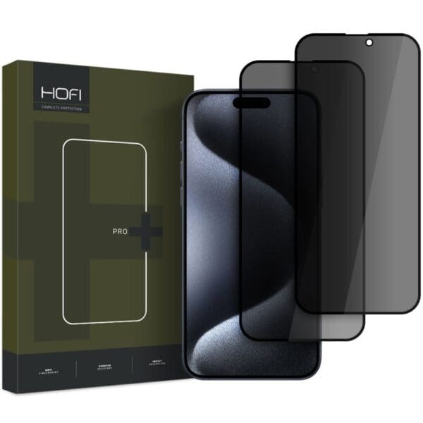 Hofi Anti Spy Glass Pro+ 2-Pack Privacy iPhone 16 Pro Max