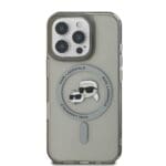 Karl Lagerfeld IML K&CH Heads Metal Frame MagSafe Black Kryt iPhone 16 Pro