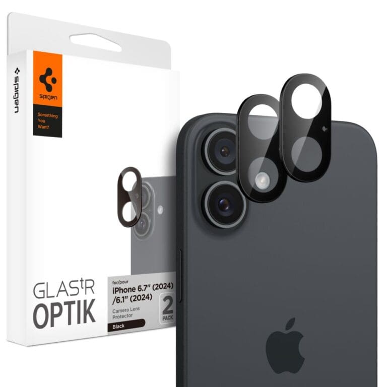 Spigen Optik Glas.Tr Camera Protector 2-Pack Black iPhone 16/16 Plus