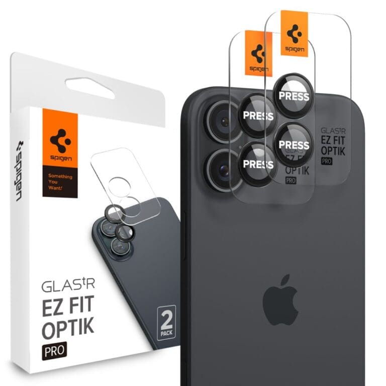 Spigen Optik Pro Glas.Tr ”Ez Fit” Camera Protector 2-Pack Black iPhone 16/16 Plus