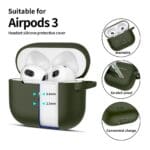 Tech-Protect Silicone Hook Olive Green Kryt AirPods 3