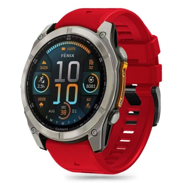 Tech-Protect Silicone Line Garmin Fenix 5X / 5X Plus / 6X / 6X Pro / 7X / 8 (51 mm) Red