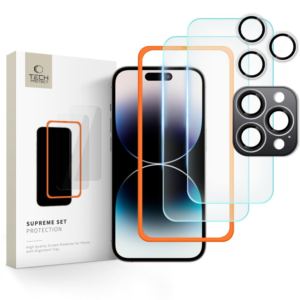 Tech-Protect Supreme Set 3-Pack Clear iPhone 16 Pro