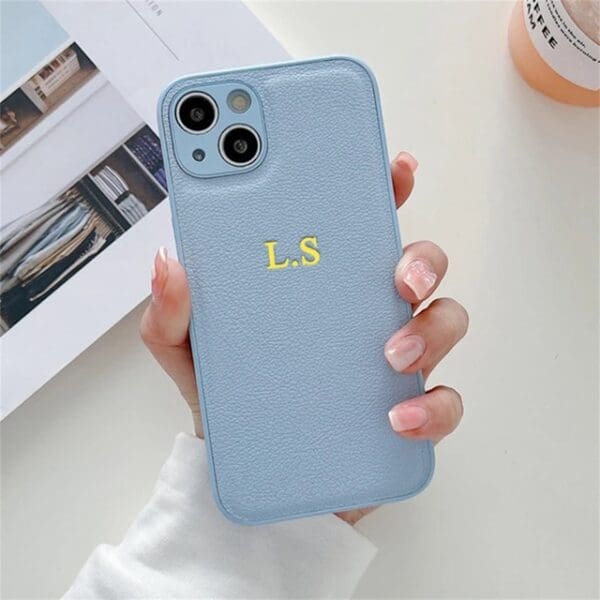 BHcase Camera Leather Monogram Baby Blue Kryt iPhone 13 Pro