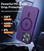 Frosted Magsafe BHcase Dark Purple Kryt iPhone 16 Pro