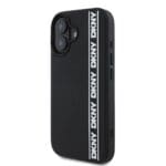 DKNY 3D Rubber Repeat Logo Line Black Kryt iPhone 16