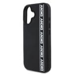 DKNY 3D Rubber Repeat Logo Line Black Kryt iPhone 16