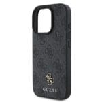 Guess PU 4G Small Metal Logo MagSafe Grey Kryt iPhone 16 Pro