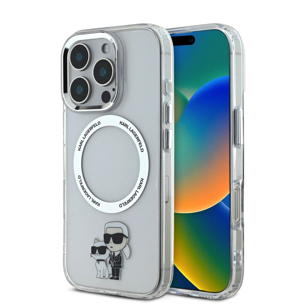 Karl Lagerfeld IML Karl and Choupette MagSafe Transparent Kryt iPhone 16 Pro