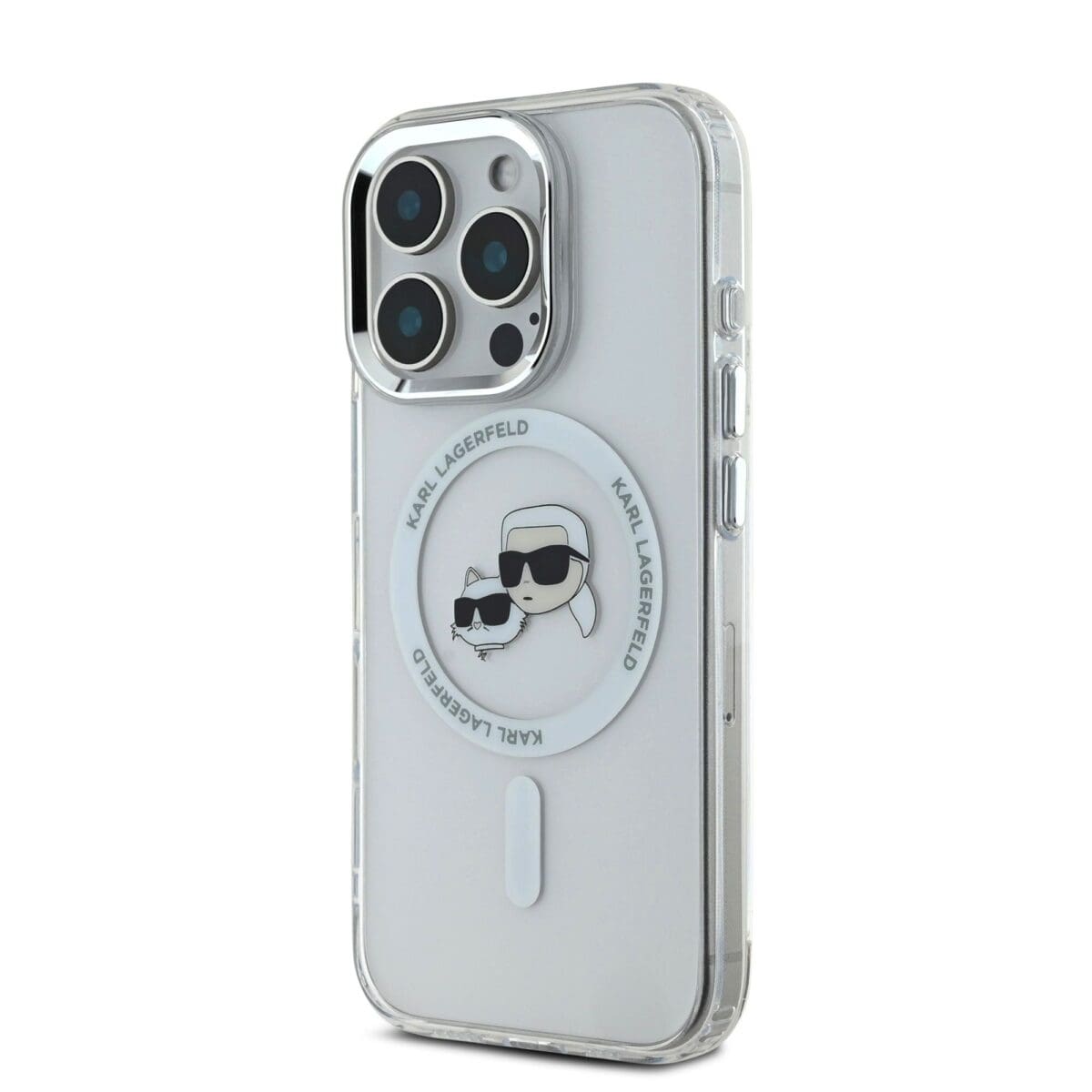 Karl Lagerfeld IML K&CH Heads Metal Frame MagSafe Transparent Kryt iPhone 16 Pro