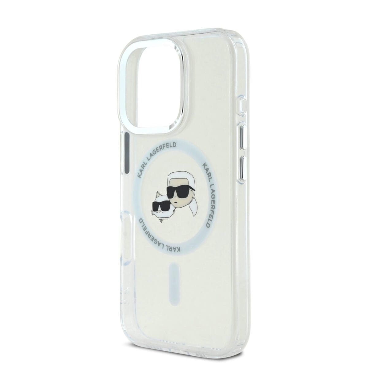 Karl Lagerfeld IML K&CH Heads Metal Frame MagSafe Transparent Kryt iPhone 16 Pro