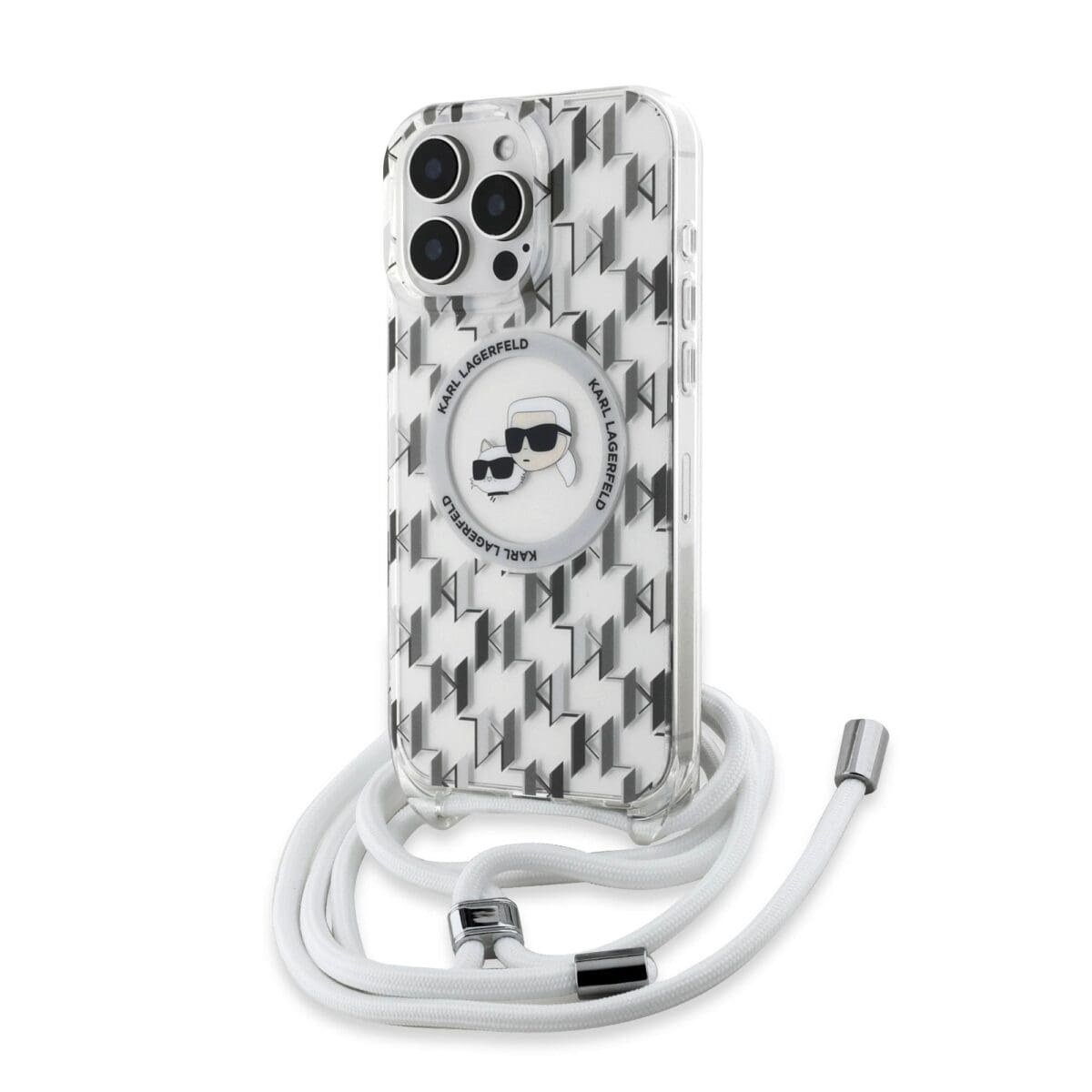 Karl Lagerfeld IML Monogram Crossbody K&CH Heads MagSafe Transparent Kryt iPhone 16 Pro