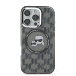 Karl Lagerfeld IML Monogram K&CH Heads MagSafe Black Kryt iPhone 16 Pro