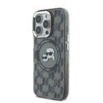 Karl Lagerfeld IML Monogram K&CH Heads MagSafe Black Kryt iPhone 16 Pro