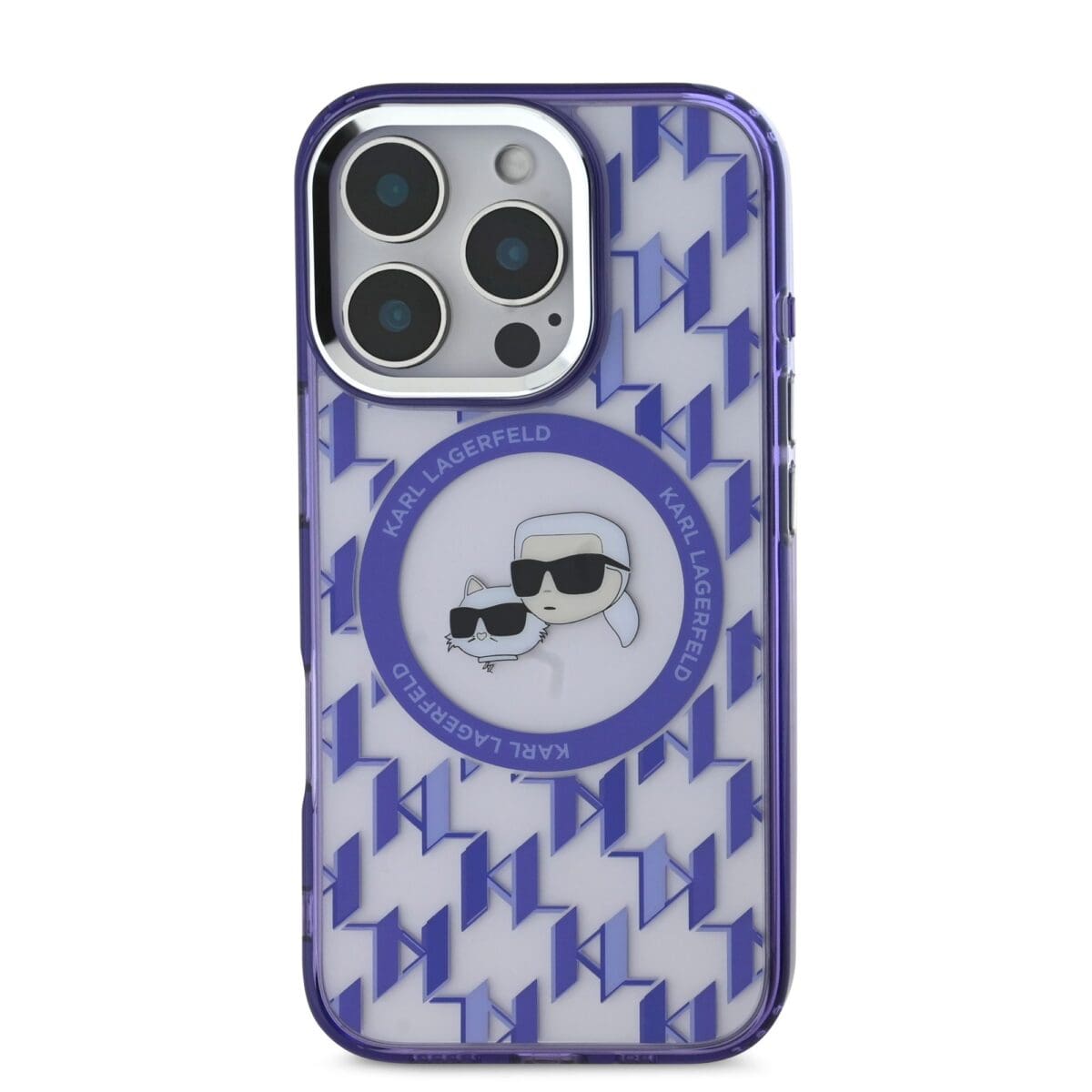 Karl Lagerfeld IML Monogram K&CH Heads MagSafe Purple Kryt iPhone 16 Pro