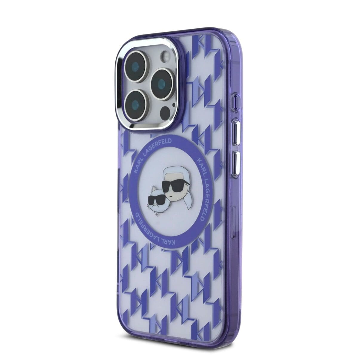 Karl Lagerfeld IML Monogram K&CH Heads MagSafe Purple Kryt iPhone 16 Pro