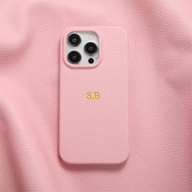 BHcase Leather Monogram Pink Kryt iPhone 13