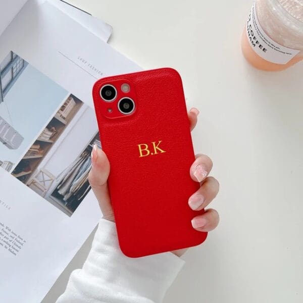 BHcase Camera Leather Monogram Red Kryt iPhone 13 Pro