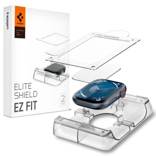 Spigen Elite Shield ”Ez Fit” 2-Pack Apple Watch 10 (46 mm) Clear