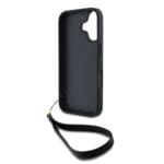 DKNY PU Leather Stack Logo Wrist Strap Black Kryt iPhone 16