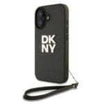 DKNY PU Leather Stack Logo Wrist Strap Green Kryt iPhone 16