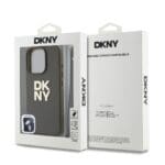 DKNY PU Leather Stack Logo Wrist Strap Green Kryt iPhone 16 Pro