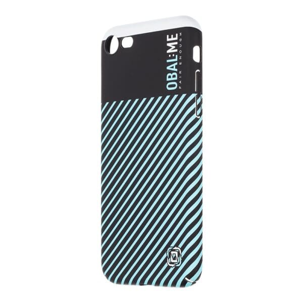 OBAL:ME Flossy Stripes Apple Black/Sky Blue Kryt iPhone 7/8/SE 2020/SE 2022