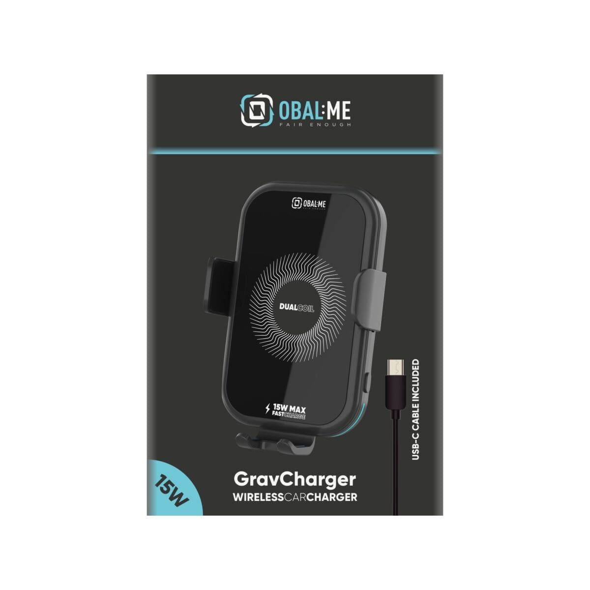 OBAL:ME GravCharger Wireless Car Charging Holder 15W Black