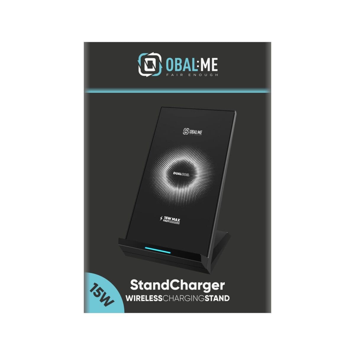 OBAL:ME StandCharger Wireless Charging Table Stand 15W Black