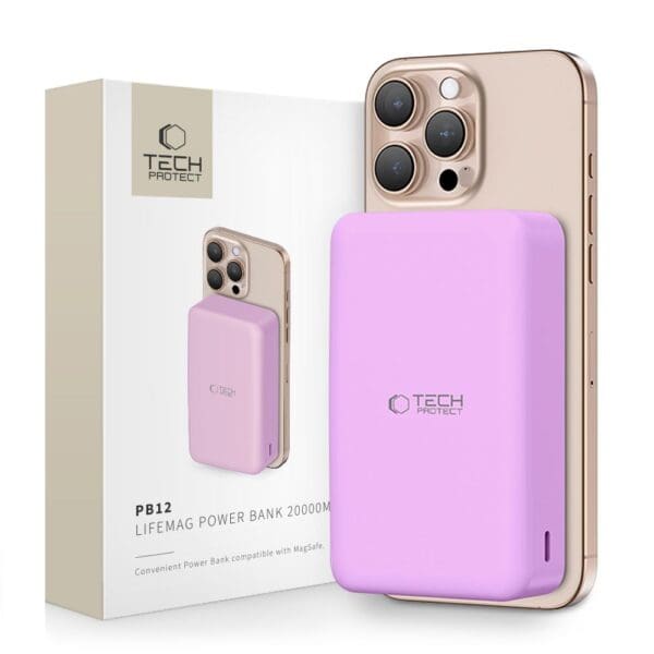 Tech-Protect Pb12 Lifemag MagSafe Power Bank 20000Mah Lilac