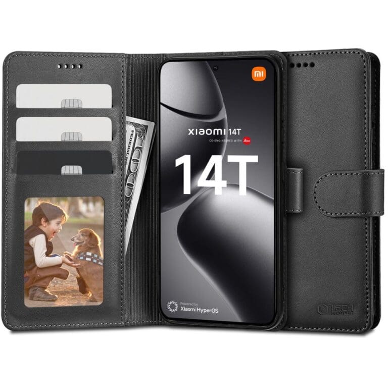 Tech-Protect Wallet Black Kryt Xiaomi 14T