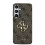 Guess PU 4G Metal Logo Brown Kryt Samsung Galaxy S24 Fe