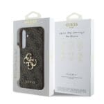 Guess PU 4G Metal Logo Brown Kryt Samsung Galaxy S24 Fe