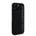 Karl Lagerfeld 3D Rubber Glitter Logo Black Kryt iPhone 16 Pro Max