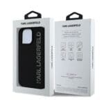 Karl Lagerfeld 3D Rubber Glitter Logo Black Kryt iPhone 16 Pro Max