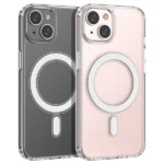 Clear Magnetic Case With MagSafe For With A Silver Ring - Transparent Kryt iPhone 14