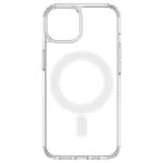 Clear Magnetic Case With MagSafe For With A Silver Ring - Transparent Kryt iPhone 14