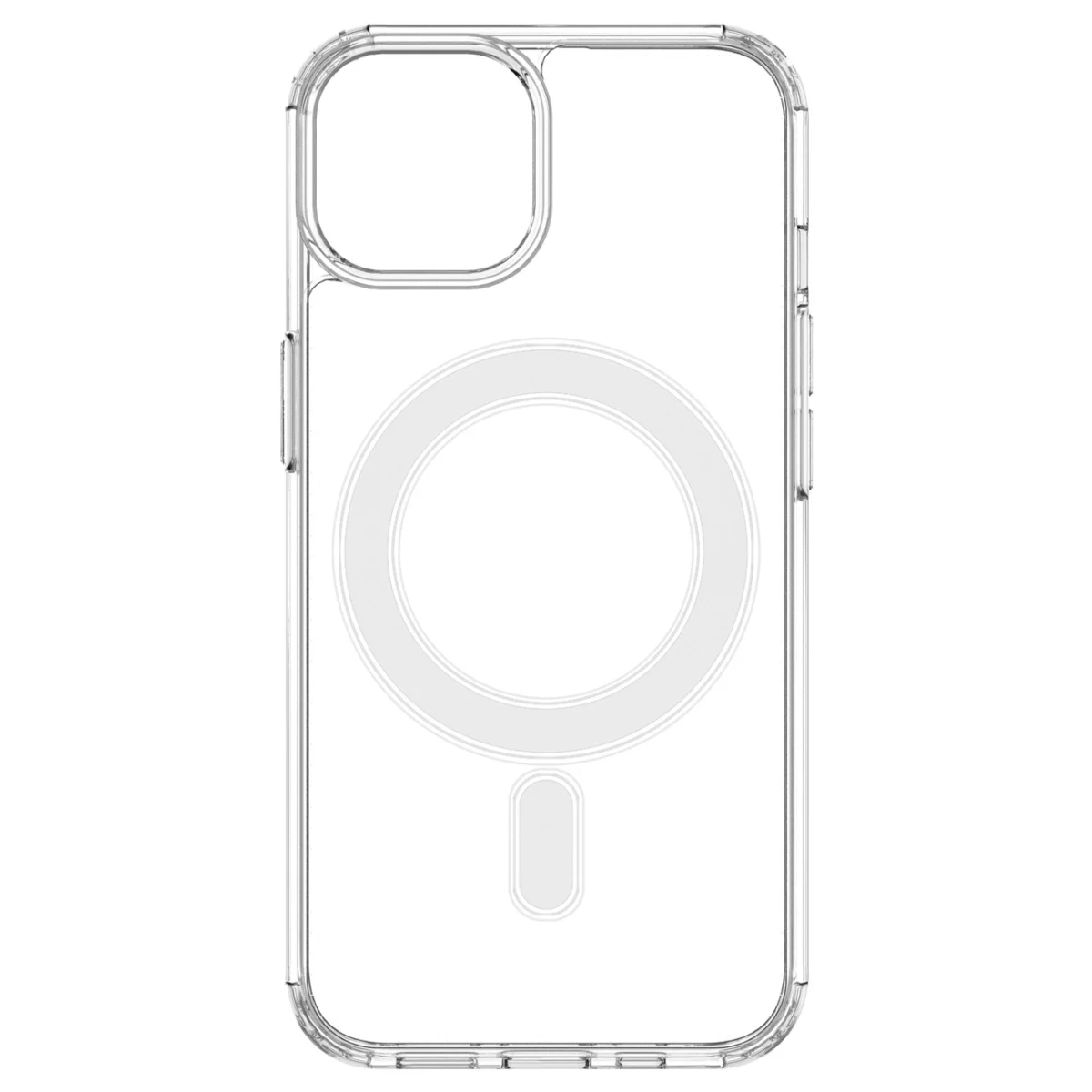 Clear Magnetic Case With MagSafe For With A Silver Ring - Transparent Kryt iPhone 14