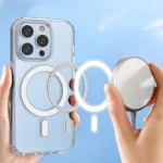 Clear Magnetic Case With MagSafe For With Silver Ring - Transparent Kryt iPhone 14 Pro