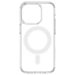 Clear Magnetic Case With MagSafe For With Silver Ring - Transparent Kryt iPhone 14 Pro