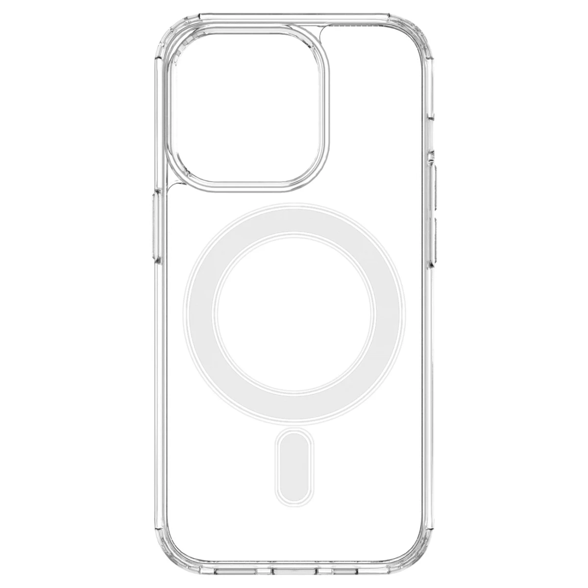 Clear Magnetic Case With MagSafe For With Silver Ring - Transparent Kryt iPhone 14 Pro