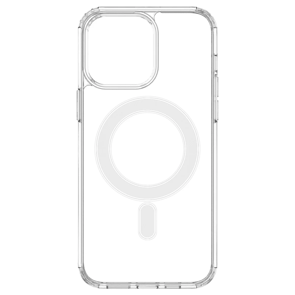 Clear Magnetic Case With MagSafe For With Silver Ring - Transparent Kryt iPhone 14 Pro Max